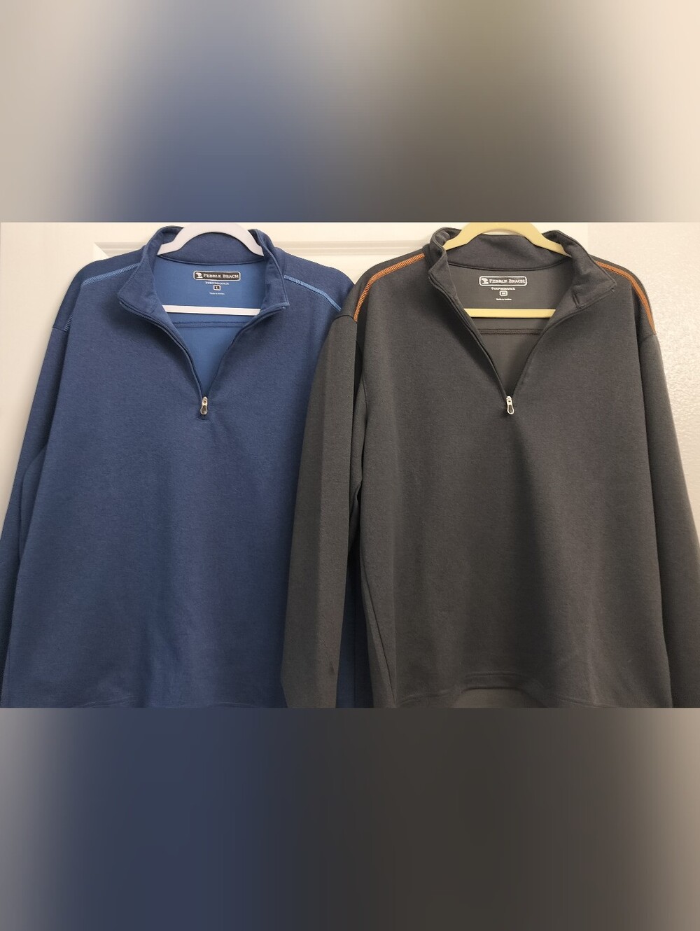 Bundle (2) Pebble Beach Men's Performance 1/4 Zip Golf Pullovers - Sizes M & L